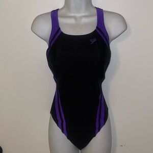 Speedo gymnastics suit black/purple one piece